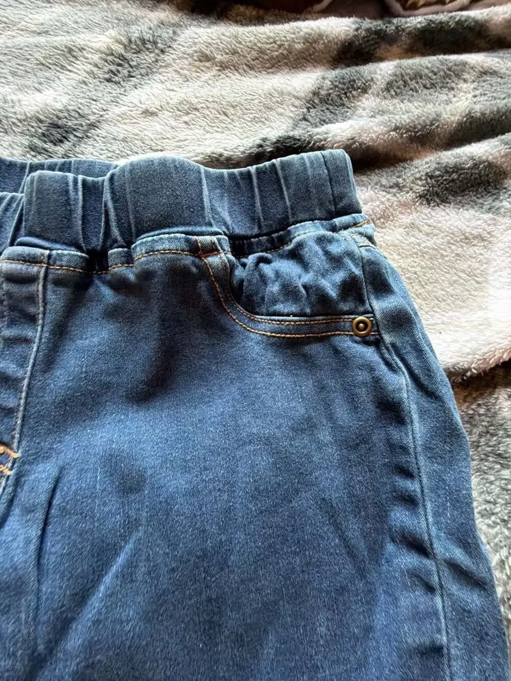 Hanna Andersson Organic Cotton Pull-On Denim Jeans Size 6-7